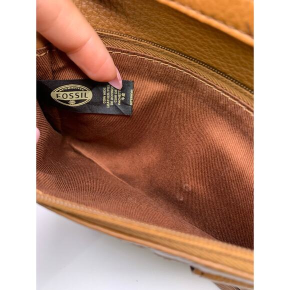 FOSSIL Emma Saddle Brown Soft Pebble Genuine Leather Bi-fold Wallet Clutch - Picture 9 of 10